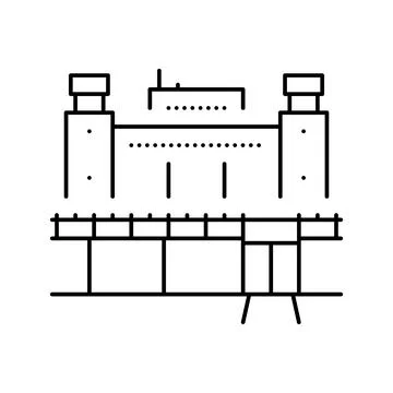 Prison building line icon vector illustration Ilustración de archivo