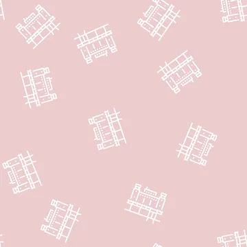 Prison building line seamless pattern Ilustración de archivo