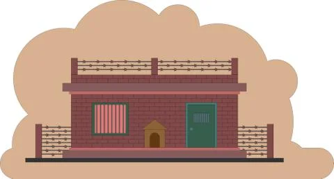 The prison building. Protected object Stock Illustration
