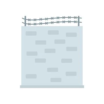 Prison building wall icon flat isolated vector Ilustración de archivo