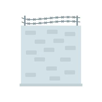 Prison building wall icon flat isolated Ilustración de archivo