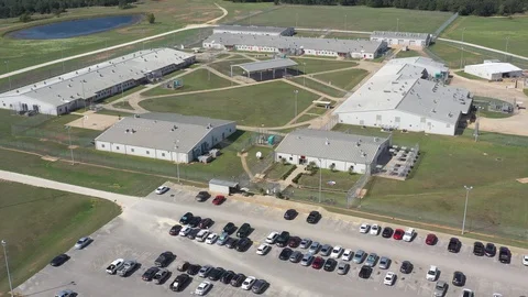 Prison Buildings and Grounds, Bryan, Texas, USA 스톡 동영상 129322529