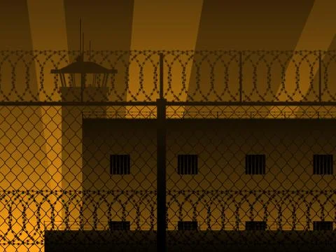 Prison buildings Stock Illustration