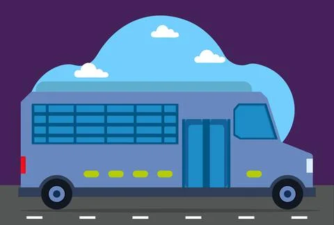 Prison Bus Concept Illustration Vector Style Illustration Illustrazione stock