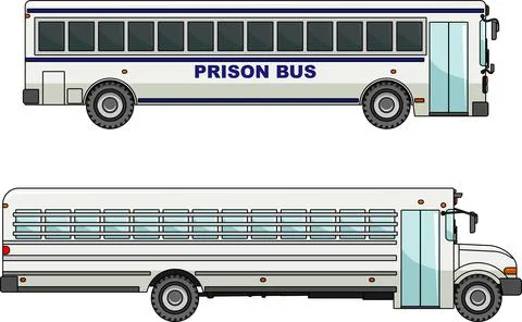 Prison bus isolated on white background in flat style Stock Illustration