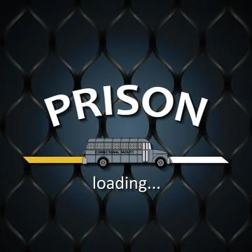 Prison bus loading bar background template Stock Illustration