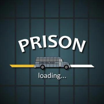 Prison bus loading bar background template Stock Illustration