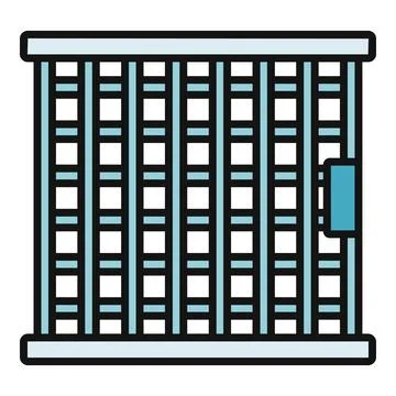 Prison cell bars representing incarceration and justice concepts Stock Illustration