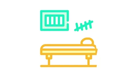 Prison cell with bed color icon animation Stock Footage 156645298