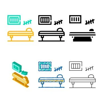 Prison cell with bed color icon styles vector Stock Illustration