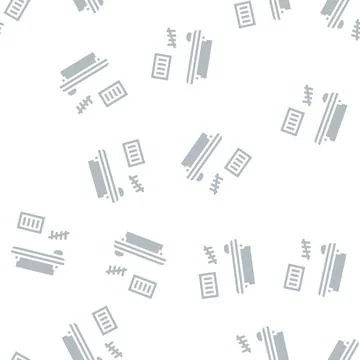 Prison cell with bed glyph vector seamless pattern イラスト素材