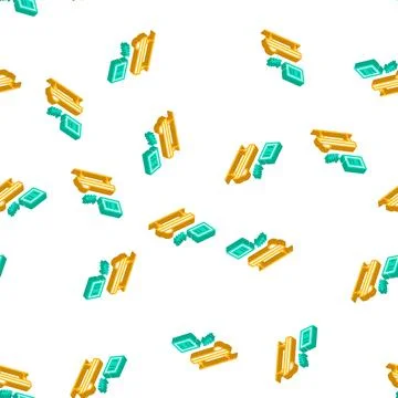 Prison cell with bed isometric icon seamless pattern Stock Illustration