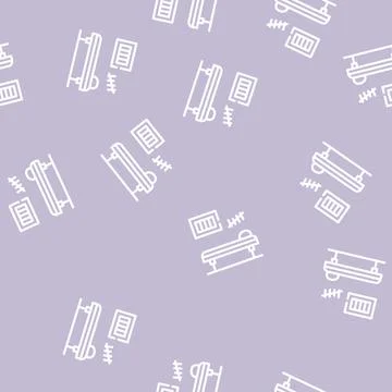 Prison cell with bed line vector seamless pattern 스톡 일러스트