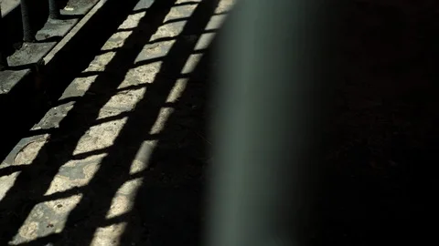 Prison Cell Dark Shadow on Floor Panning Видео 107678117