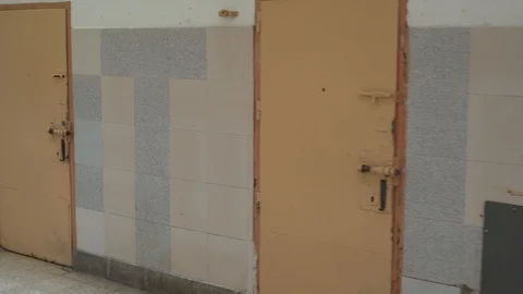 Prison cell doors, view from the corridor. Stock Footage 120091182