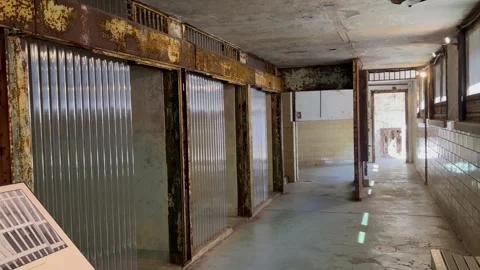 Prison cell in Eastern State Penitentiary also known as ESP Stock Footage 270373254