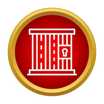 Prison cell icon representing justice and confinement Stock Illustration