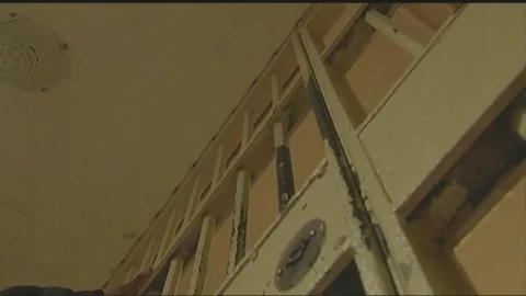Prison Cell -  Low angle jail cell closing Stock Footage 101624757
