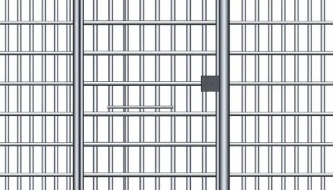 Prison cell metal security bars with vertical iron bars gate vector illustration Stock Illustration