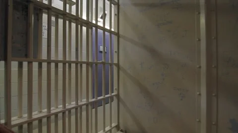 Prison cell, point of view from Inside. | Stock Video | Pond5