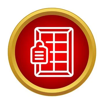 Prison cell window with prisoner number tag icon Stock Illustration