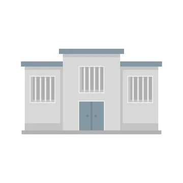 Prison city building icon flat isolated vector Ilustración de archivo