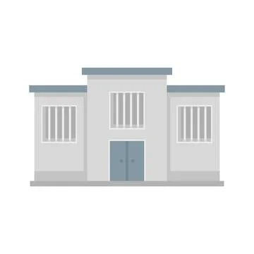 Prison city building icon flat isolated Ilustración de archivo