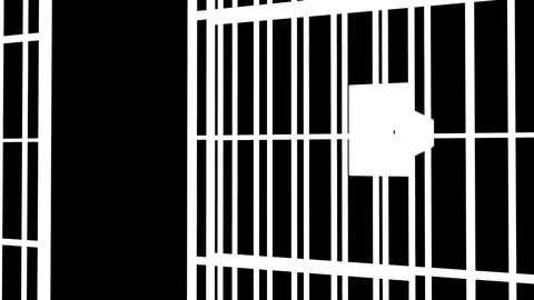 Prison door closes CG animation Stock Footage 83434857