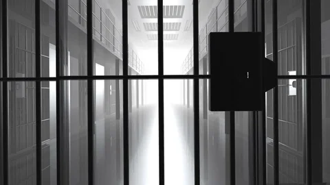 Prison door closes CG animation Stock Footage 83434868
