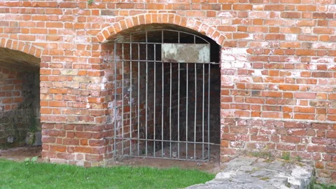 Prison gate in 4k slow motion 스톡 동영상 94112627