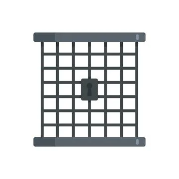 Prison gate icon flat isolated vector 스톡 일러스트