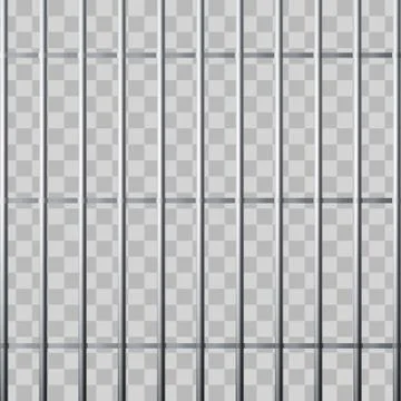 Prison grid. Metallic cage isolated on transparent background. Vector illustr Stock Illustration