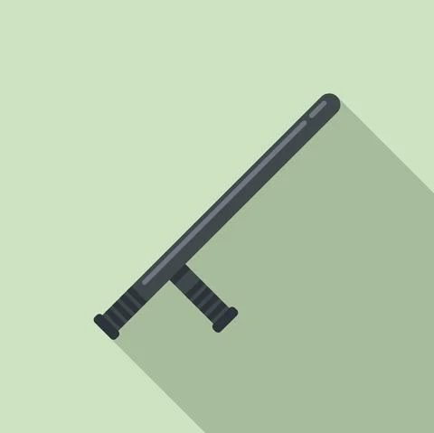 Prison guard bat icon, flat style Stock Illustration