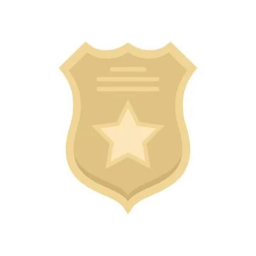 Prison guard shield icon flat isolated vector 스톡 일러스트