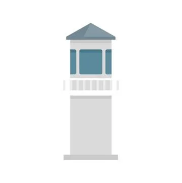 Prison guard tower icon flat isolated vector 스톡 일러스트