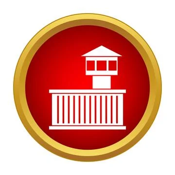 Prison guard tower for security surveillance icon Stock Illustration