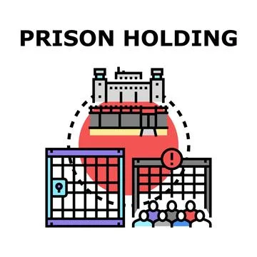 Prison holding concept indicating detention and punishment Stock Illustration