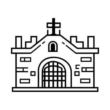 Prison icon or modern line symbol. Vector line art and icon design with bol.. Stock Illustration