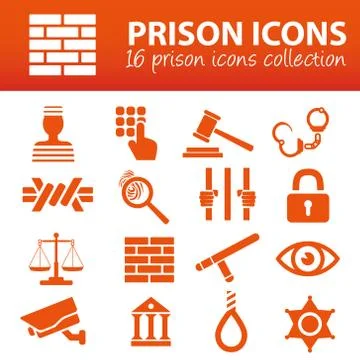 Prison icons Stock Illustration