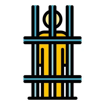 Prison illegal immigrant icon color outline vector Stock Illustration