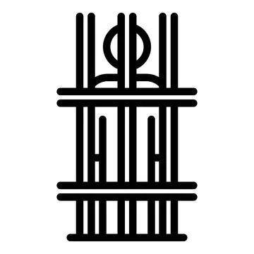 Prison illegal immigrant icon, outline style Stock Illustration