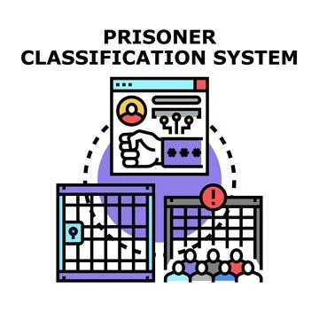 Prison inmate classification system organizing justice concept Stock Illustration