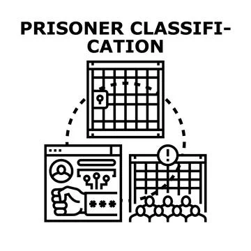 Prison inmate classification system organizing justice procedure イラスト素材