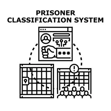 Prison inmate classification system organizing justice concept Stock Illustration