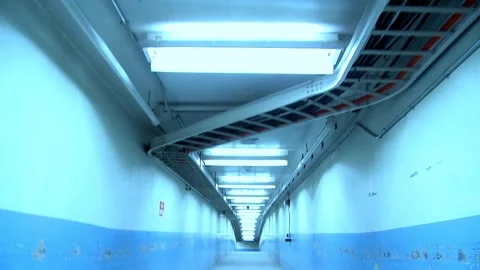 Prison INT Hallway B-roll for Effects Stock Footage 243697090