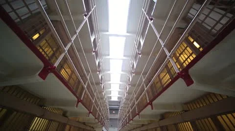 Prison jail cell tilt down Video stock 21376761