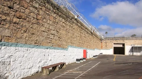 Prison Jail Gaol razor wire and security, Australia Video stock 40029321