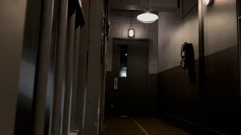 prison jail hall dolly reveal moody | Stock Video | Pond5