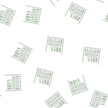 Prison library glyph vector seamless pattern isolated Illustrazione stock