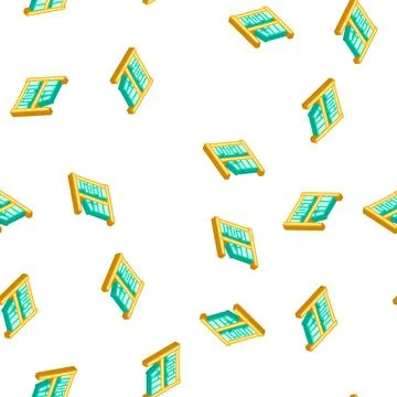 Prison library isometric icon seamless pattern isolated Illustration